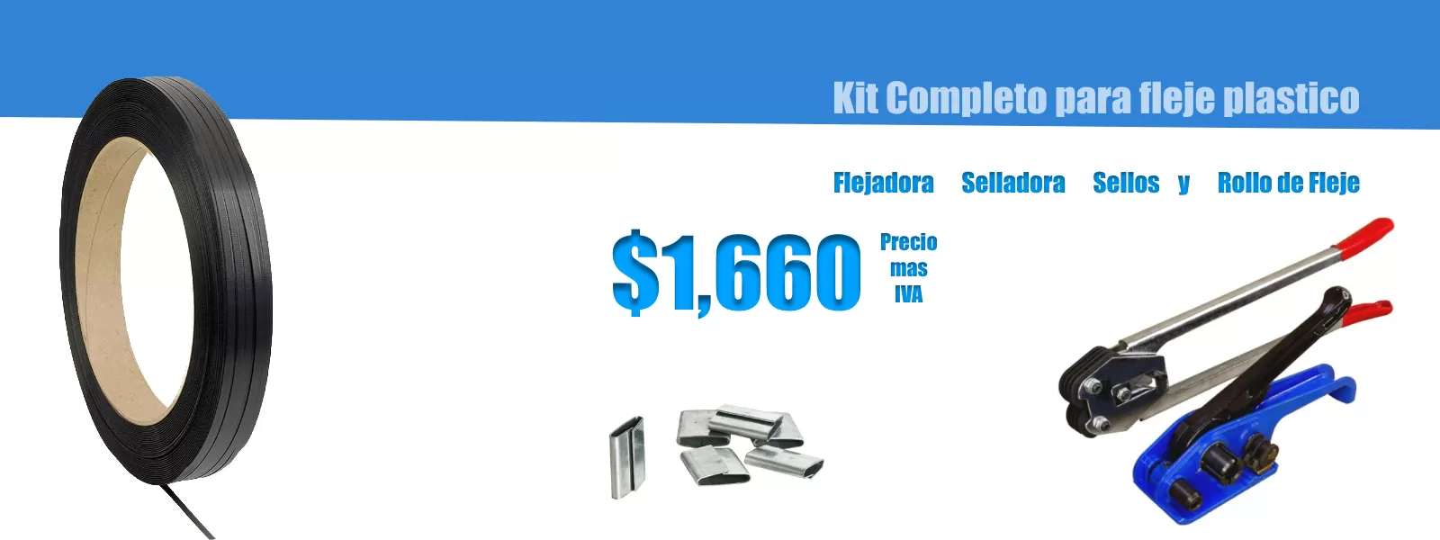 Kit para flejar fleje plastico